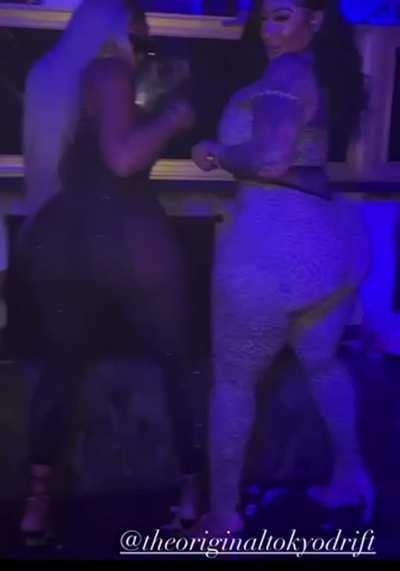 Fake booty in the club