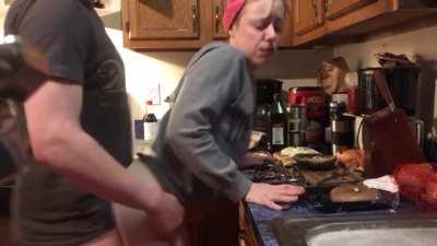 Cute girl fucked in kitchen