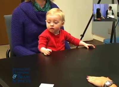 Toddler controlling emotion/action as not to upset adults