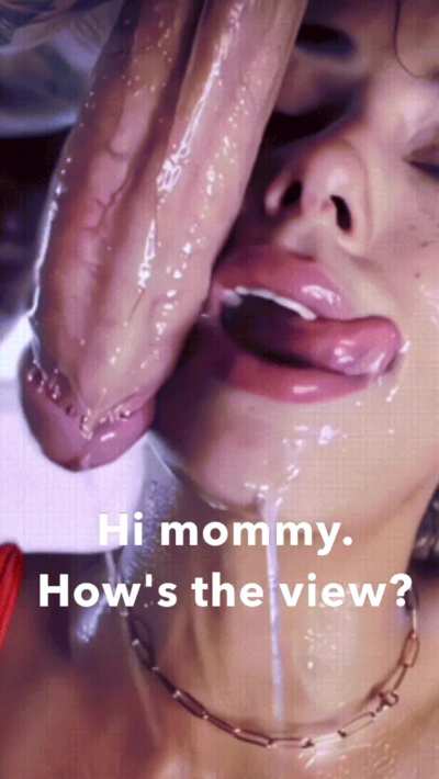 All that throat cum dripping down right where  it belongs - on your mother’s face 