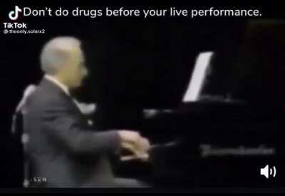 Don't so drugs before your live performance.