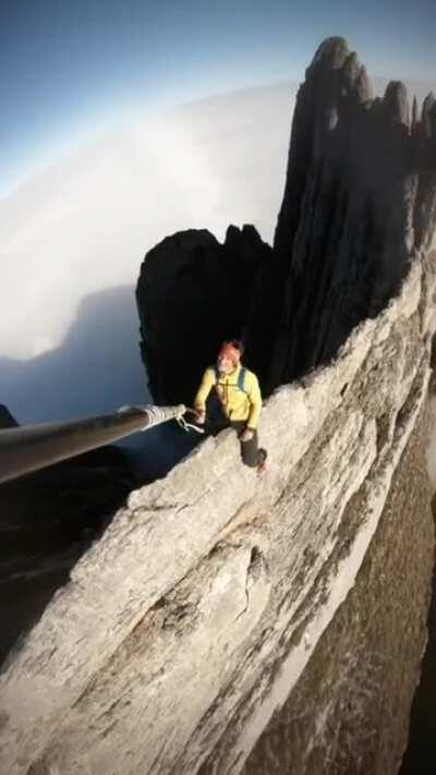 This person climbed up this mountain in Switzerland and got this incredible shot...