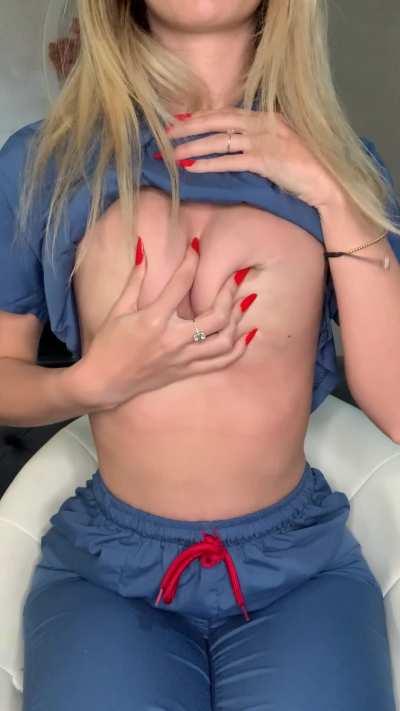 Any volunteer like to suck my nurse tits