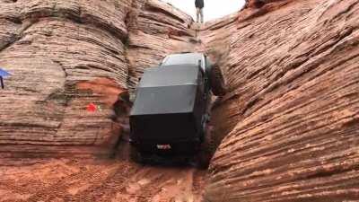 Jeep Climb To A Vertical Wall