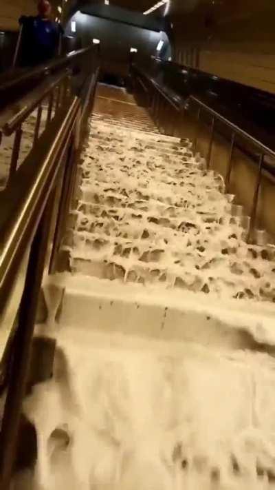 How stairs are cleaned at a Metro Station