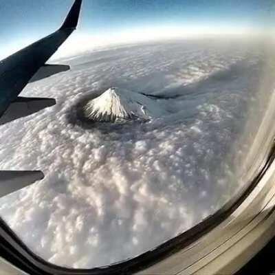 Top view of Mount Fuji