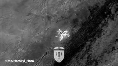 UA Recon Strike Group Hora (&quot;Hora Group&quot;) spotted two groups of Russian soldiers mooring a boat, who are targeted w/ a munition drop. The boat floats away and is lost, and the surviving Russians are targeted with further munition drops over the next hours