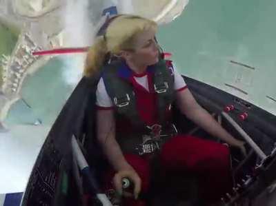 Casually doing some insane plane aerobatics while waving at the camera