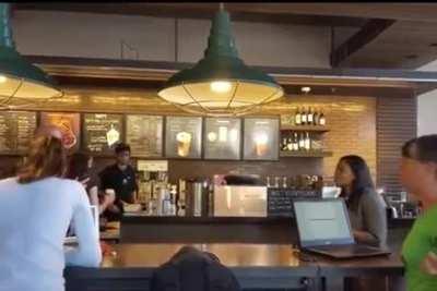 Woman yells at MAGA Nazi Rick Scott at Starbucks