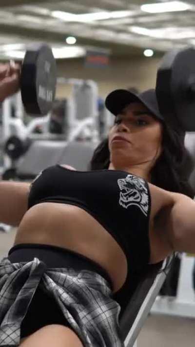 Pop a titty dumbbell gym fitness