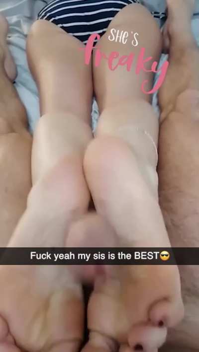 (B/S) Casual footjob with sister (Foot Fetish)