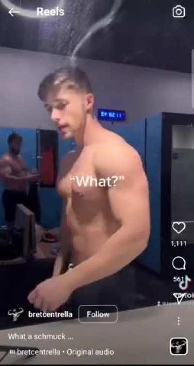 Guy is politely asked to stop filming in the changing room...