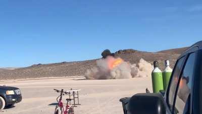 Firing a 50bmg at an oxygen tank