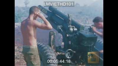 US Artillery crew responds to requests for fire support in Vietnam - 