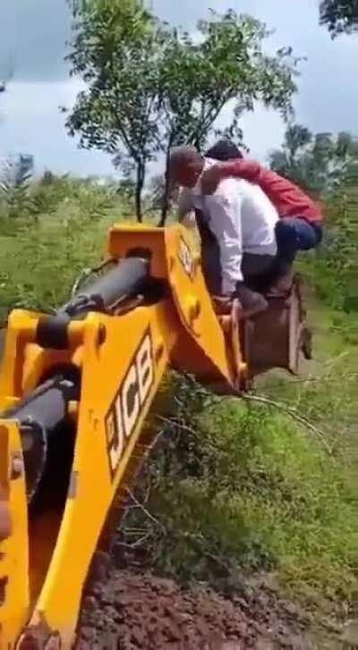 WCGW using an excavator as a merry-go-round