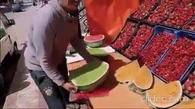 different colored watermelons