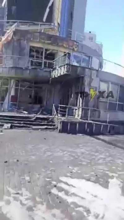 Aftermath footage shows us the consequences of today's shelling by Russians in Kharkiv.