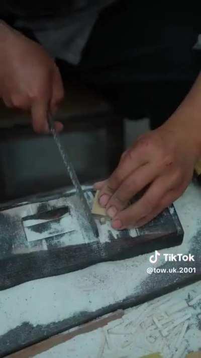 Making traditional Mahjong tiles