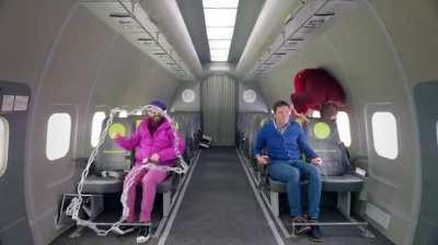 A music video filmed inside of a zero gravity airplane, used to train astronauts