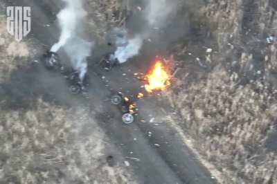 Russian motorcycle squad stopped by mines