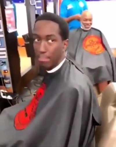 And the barber go oop