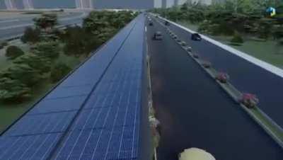 Solar roofed cycle track along ORR