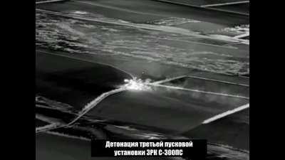 3 Patriot system launchers and a radar station are destroyed by an Iskander missile strike. The launchers were previously identified as s-300, but from the MAN based chasis we can say these are German Patriots. The strike happened more than 50 KMs from th