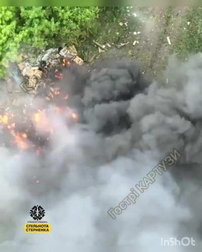 “Peaky Blinders” drone team blows up Russian ammo caches full of hundreds of rocket launchers, crates of grenades, MLRS rockets, ATGM rockets, and MG ammo in the Kharkiv region via FPV strike drone- June 13, 2024