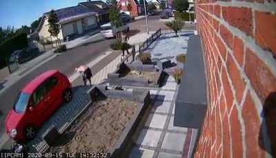 Motorcyclist gets cheese grated by spiky fence and understandably lets out some blood curdling screams