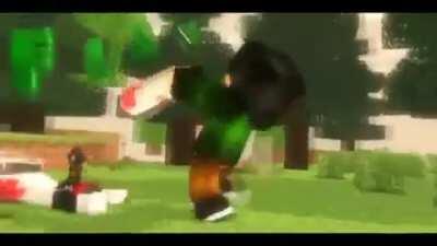 Blursed Minecraft intro.