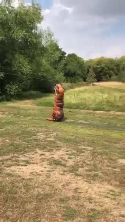 I went on a zipline during my charity event today.