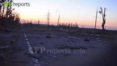 Camera captures a bit of evening skirmishing between Ukrainian and Separatist positions across the lines - 2015