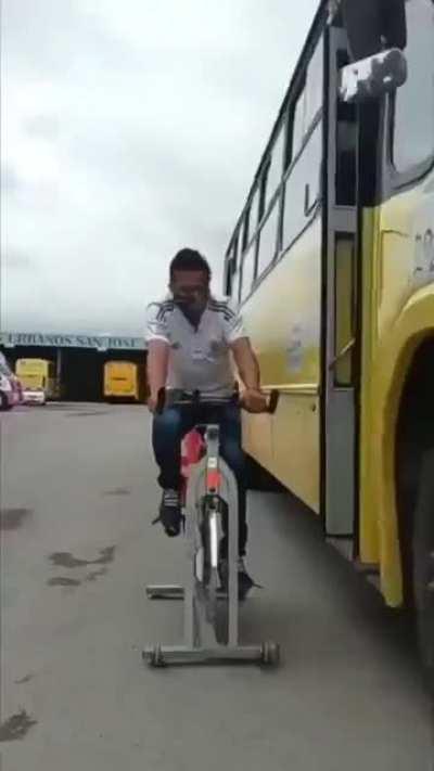 Mexican company trains bus drivers by showing them how it feels to cycle along a speedy bus