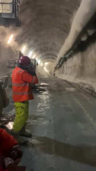 Blasting in a tunnel