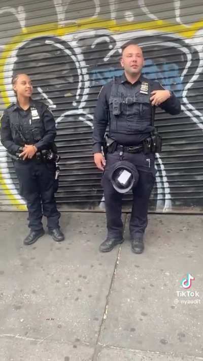 Guy cussing out the NYPD for no reason. 