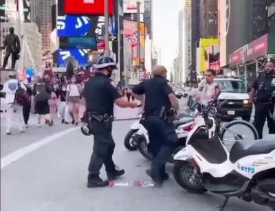 Biker About To Get Arrested After Crashing On A Police Motorcycle