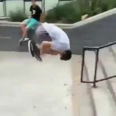 HMFT after I attempt to do a front flip on stairs.