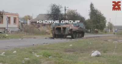 UA POV: Video from Ukrainian soldier's perspective walking on the street and looking at their losses in Kursk region.