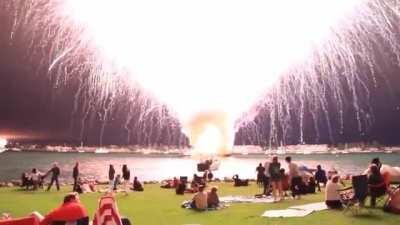 Fireworks show in San Diego where a computer glitch caused the entire 18 minute show to go off in 25 seconds