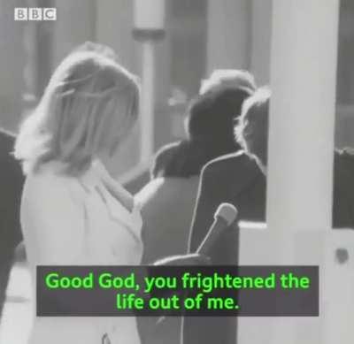 BBC reporter pinching unsuspecting men's bottoms in the street in the 60's to make a point