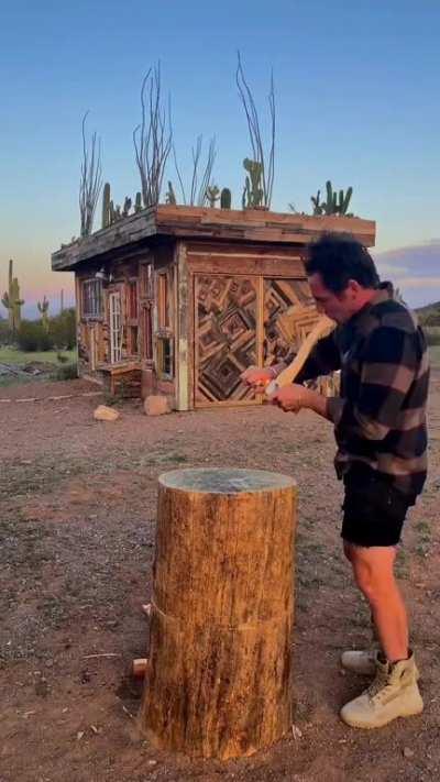 Nice wood chopping skills