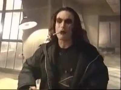 Brandon Lee having a smoke hours before he was accidentally shot to death on the set of The Crow by another actor (1994)