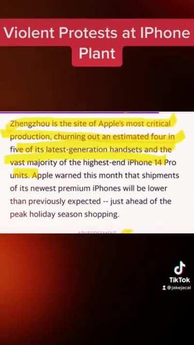 Protests At Apples Largest Plant In China