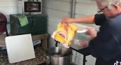 WCGW dropping frozen fries in hot oil