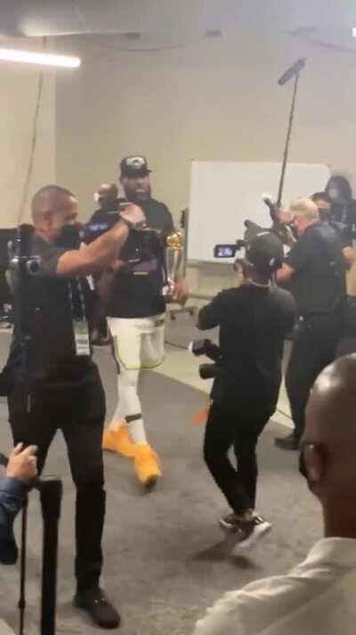 LeBron heading to the locker room: &quot;Where's the goggles? I need some goggles! Fuck no sir, you're not bout to spray me and burn my fucking eyes! Where's the goggles?&quot;