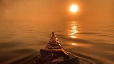 A paddle on the bay in Traverse City last night. Started thunderstorming about 20 minutes later!