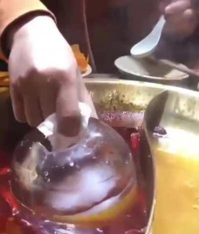 removing oil with ice, big brain and less cholesterol 🔥