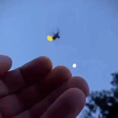 A Firefly taking off flight from a hand...