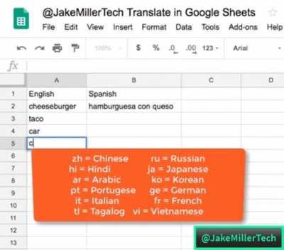 You can use Google sheets to easily learn a foreign language