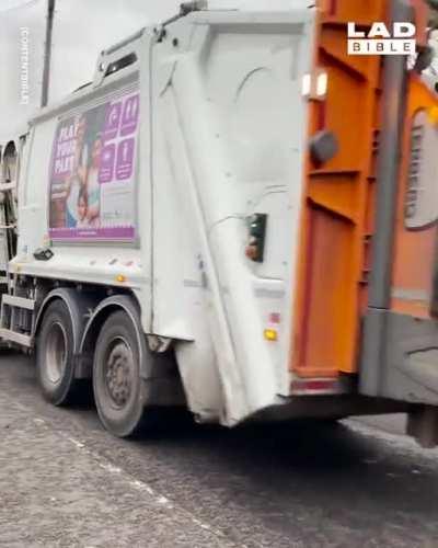 Here's Brodie, a little lad with a heart condition absolutely loves taking the bins out. So the bin men decided to give him a treat